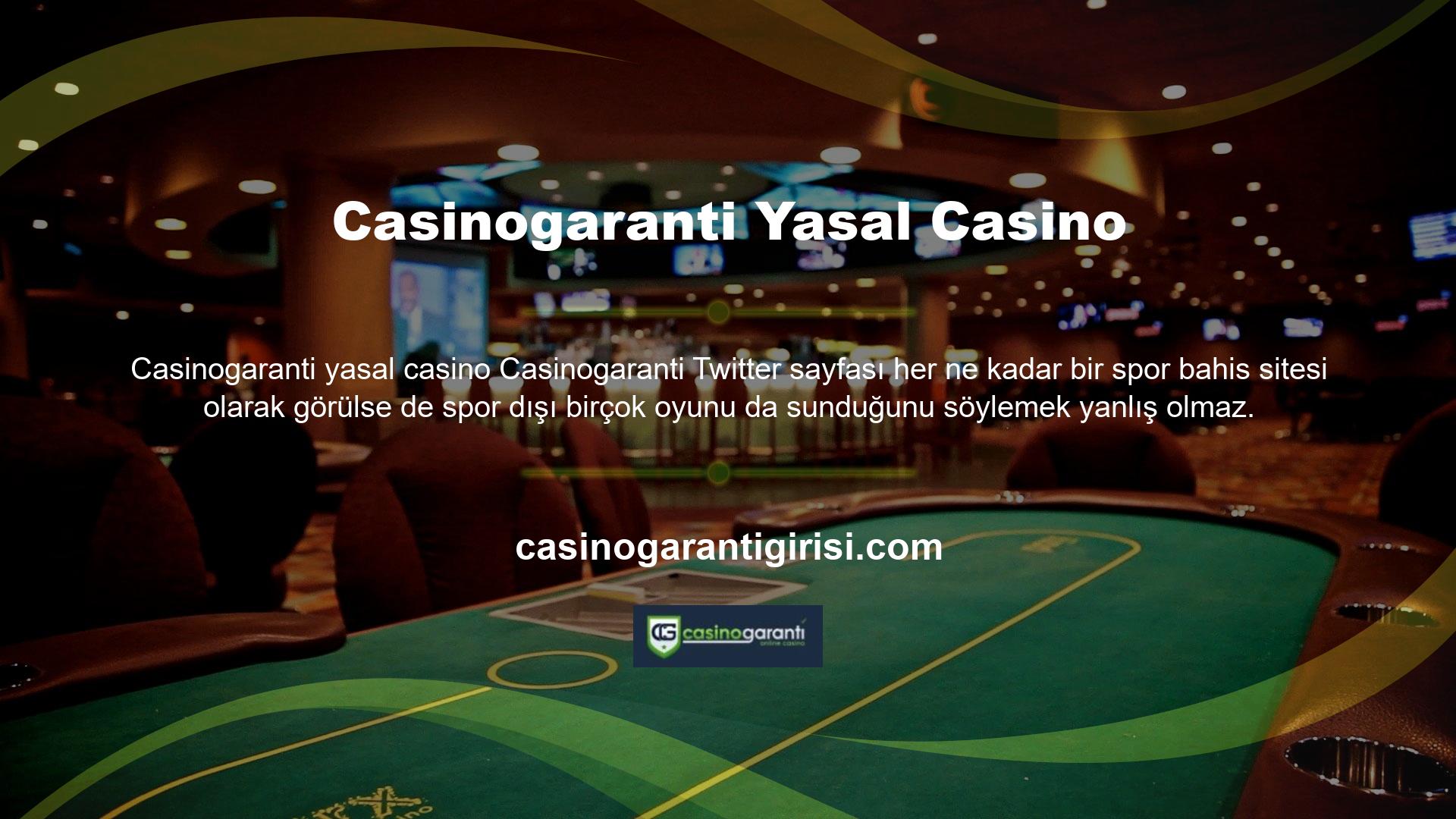 Casino, canlı casino, slot ve poker gibi birçok farklı oyun türü vardır