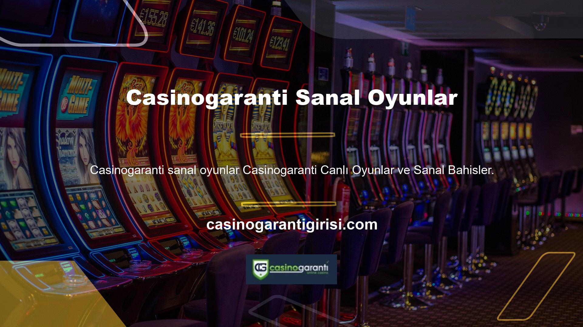 Sanal Futbol, Sanal Tenis, Sanal Basketbol," Sanal Greyhound Yarışı, Sanal At Yarışı ve diğer birçok seçenek olan Casinogaranti Casino bölümü de oldukça renkli ve tatmin edicidir