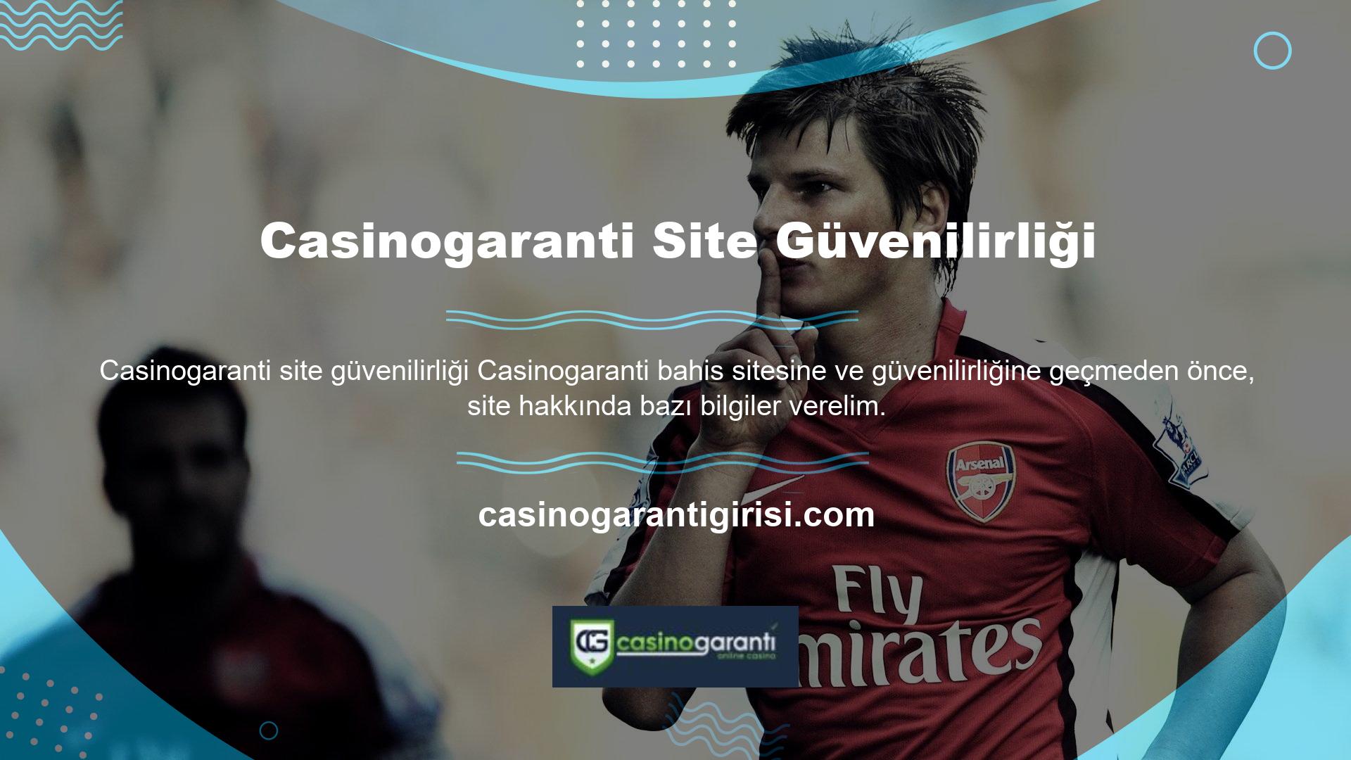 Casinogaranti spor ve casino oyunlarına bahis oynayan ve üyelerine birçok avantaj sunmaktan çekinmeyen yasadışı bir bahis sitesidir